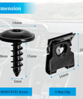 Dimensions of screw and U nut from 15 Pcs Front Bumper Clips Screws U Nut Kit Replacement For VW And Audi Cars Fit Golf Passat Tiguan