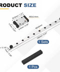 MGN7 150mm Linear Sliding Rail Guide with MGN7H Carriage Block and mini guide, dimensions and parts detail view