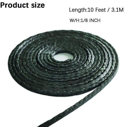 Graphitized expanded PTFE graphite braided packing, 10 ft, 1/8 in x 1/8 in, black coil for pumps and seals