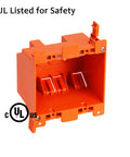 Ten Pack Two Gang Electrical Outlet Boxes For Old Work Installations, 25 Cubic Inch Capacity, Thermoplastic Junction Boxes, UL Listed