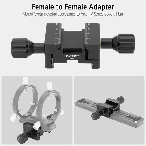 Vixen To Synta Dovetail Adapter For Telescope Gear Female To Female Dovetail Saddle Mount Base Attach Synta Dovetails On Vixen V Series Simple Drop In Loading For OTA Guides And Finders