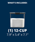 Straight Up 12 Cup Airtight Food Storage Container With Secure Snap Lid For Pantry Organization And Kitchen Cabinets, holding sugar.
