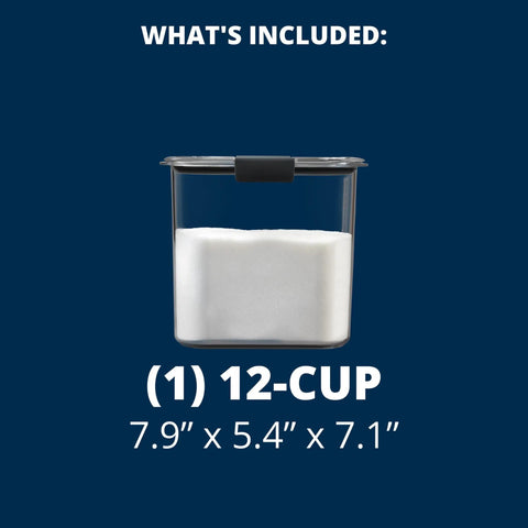 Straight Up 12 Cup Airtight Food Storage Container With Secure Snap Lid For Pantry Organization And Kitchen Cabinets, holding sugar.