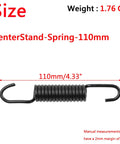 Heavy Duty Kickstand Return Spring For Dirt Bike And Scooter Mopeds Brake Pedal Return Spring Carbon Steel Construction Rust Resistant 110mm Black Two Pack Motorcycle Stand Accessory, showing black spring with 110mm length.