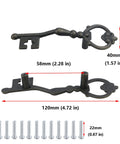 Set Of 6 Bronze Tone Metal Key Shaped Pull Handles For Cabinets Drawers And Doors Includes 12 Screws 58mm Mounting Spacing