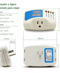 Front, side, and back views of Automatic Induction Surge Protector For Home Use, Single Outlet Power Guard, 125V 1875W capacity.