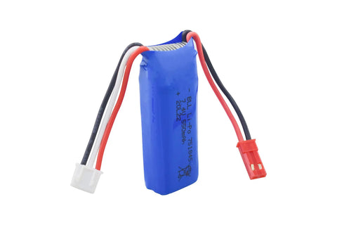 2 Pack 7.4V 550mAh LiPo Battery With 2 In 1 Charger For WLtoys K969 K979 K989 K999 P929 P939 RC Cars High Speed High Rate Lithium Battery