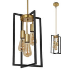 Sleek Black And Brass 3 Light Pendant Light For Kitchen Island And Dining Room Modern Industrial Farmhouse Rectangle Chandelier