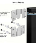 Forty Piece Stainless Steel Sectional Couch Connectors With Screws, showing installation method for flush mount hardware.