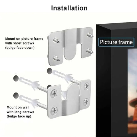 Forty Piece Stainless Steel Sectional Couch Connectors With Screws, showing installation method for flush mount hardware.