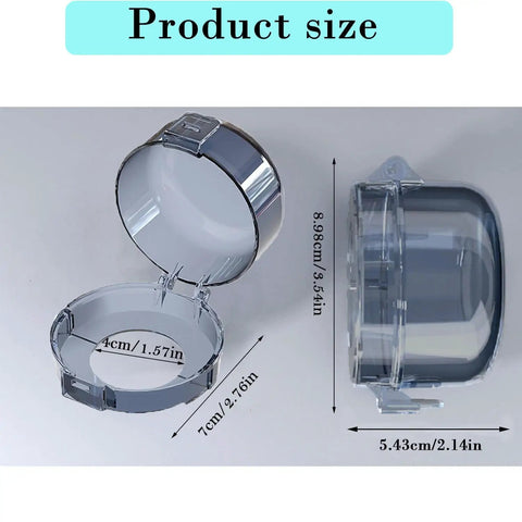 2 Pack Child Safety Lock Cover For Gas Stoves Microwave Ovens And Large Door Knobs Eco Friendly ABS Material size view