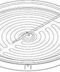 Dual Radiant Surface Element Replacement For Electric Range, Genuine OEM Part, metal circular shape with connector pins, top view