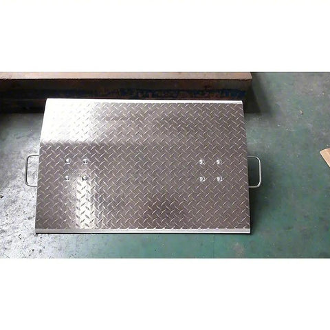 Top Shelf 48 Inch Aluminum Dock Plate 4000 Lb Heavy Duty Loading Ramp With Handles, Non Slip Walkway Surface
