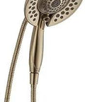 Five Spray Touch Clean In2ition 2 In 1 Dual Shower Head With Hose Champagne Bronze Finish detachable handheld setup