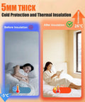 Before and after using Game Changing 5 Mm Thick Thermal Insulation Wallpaper Roll Self Adhesive Cold Wall Patch No Sweat Setup.
