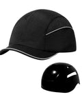 Black Lightweight Baseball Bump Cap Hard Hat With Removable ABS Shell And Foam Padding For Head Protection with separate ABS shell