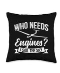Soaring Sailplane Pilot Throw Pillow For Aviation Enthusiasts And Glider Nerds Cozy Home Decor Gift