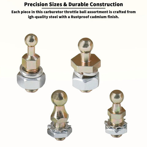 20-2 Throttle Ball Assortment For Carburetor Linkage Kit With Cadmium Plated Steel Construction Ideal For Connecting Rods To Throttle Bodies In Automotive Projects, four ball ends