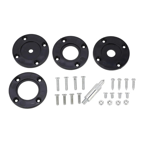 Dead Nuts Accurate Aluminum Router Table Insert Plate With Slick Inch And Centimeter Grid Markings Quick Swap Flip Board screws and leveling rings
