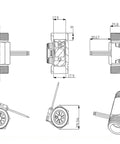 Technical drawing of a Three Quarter Inch Stainless Steel Water Flow Sensor Flowmeter Turbine Meter With 1.75 MPa Rating DC 3.5 To 24V NPN Hall Output