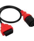 10 Pin To 16 Pin OBD2 Adapter For BMW Motorcycles 1996 Through 2016 Diagnostic Cable 2ft 63cm red and black connectors