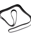 Heavy Duty Serpentine Belt Tensioner Kit Fits Buick Rainier Chevy Trailblazer GMC Envoy Olds Bravada Saab 97X Keeps Engine Runnin Smooth As Silk Avoiding Noise Vibration And Trouble Lets You Cruise Chill Safe On Road Today. black serpentine belt on white background