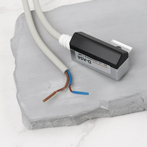Pneumatic Reed Auto Switch Replacement D A54 Compatible With SMC Pneumatic Cylinders Tie Rod Mount Two Wire Lead 0.5 m Easy Swap Durable Quick Change For Accurate Piston Position Sensing And Rock Solid Reliability. Two-wire lead exposed