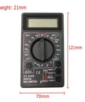 Digital Multimeter DT-830D With AC DC Measurement, Diode And Transistor Test, Three And A Half Digit LCD Display front view