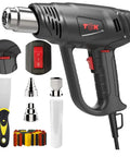 Heavy Duty 1800W Hot Air Gun Kit With Dual Temperature Settings, 3 Attachments, Overload Protection, Ideal For Crafts