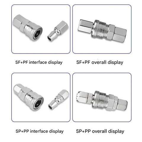 Leakproof Threaded Pneumatic Releases Coupler for Smooth Airflow and Quick Connect Air Tool Fittings High Quality Pneumatic Components for Reliable Tool Free Setup, metal coupling set