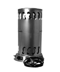 Silver MH200CVX 200,000 BTU Portable Outdoor Propane Heater That Convection Heats Up To 5,000 Sq Ft with visible regulator and cord