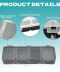 6 Pack Screw Organizer Bins With Lids demonstrating anti-dust flip cover, leakage prevention, and secure buckle features.