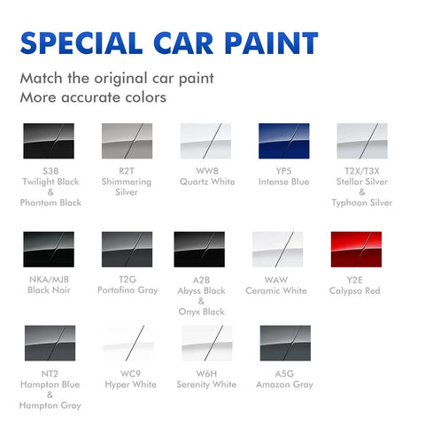 Color options chart for Ceramic White Touch Up Paint For Hyundai Cars DIY Scratch Fix Kit For Elantra Venue Ioniq WAW Code Fast And Easy Auto Paint Repair To Hide Scratches Prevent Rust And Keep Your Ride Lookin Fresh