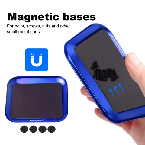 Magnetic screw tray from Titanium Hex Screwdriver Set With 1.5mm 2.0mm 2.5mm 3.0mm Bits, 4-Way RC Wrench, Screw Tray, End Cap Handle