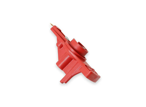 Distributor Cap And Rotor Kit Red For High Performance Ignition System Upgrade Low Resistance Brass Contacts Resists Carbon Tracking Street Ready Replacement Part For Reliable Spark And Maximum Voltage Transfer. red distributor rotor side view