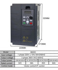 Industrial Variable Frequency Drive 15kW To 30kW 220V To 380V Inverter For Motors Energy Saving 3-Phase VFD With Wide Input Range Overload Protection Easy Install Heavy-Duty Build, 320mm x 220mm x 210mm