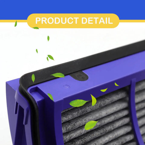 Close-up of edge of Two Pack True HEPA Filter Replacement With Activated Carbon For Dyson TP06 HP06 Air Purifier with leaves detail