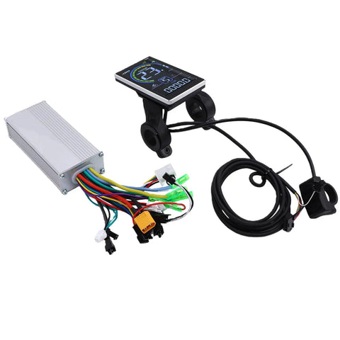 500W Electric Bike Controller Kit With LCD Display For Scooter Mods And Brushless Motor Controller Over Current Protection Easy Install Clear Ride Data, showing components and wires