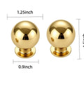 Two Pack One And A Quarter Inch Unlacquered Brass Cabinet Knobs Round Pulls, Solid Brass Hardware For Cabinets Drawers And Closets