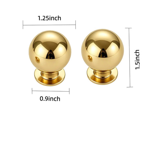 Two Pack One And A Quarter Inch Unlacquered Brass Cabinet Knobs Round Pulls, Solid Brass Hardware For Cabinets Drawers And Closets