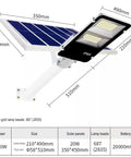 JUDYSSY Spot Lightingsolar Street Lights Outdoor, Daylight Solar Led Light with IP65 waterproof solar panel and dimensions.