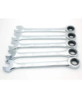 Ratchet Spanner Set 19mm Gear Wrench Tools With Anti Rust Finish Easy Grip Combination Wrenches arranged in order