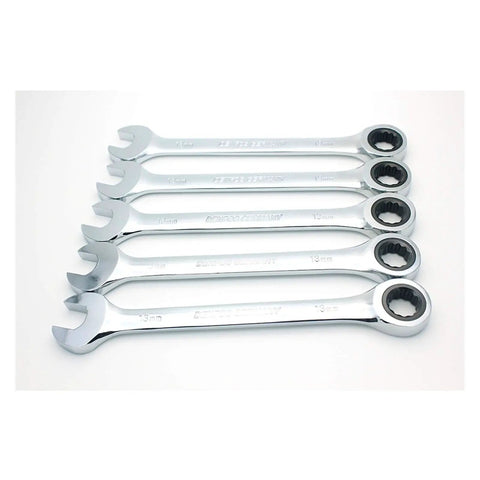 Ratchet Spanner Set 19mm Gear Wrench Tools With Anti Rust Finish Easy Grip Combination Wrenches arranged in order