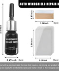 Windshield Repair Kit for Chips Scratches and Star Cracks Quick Resin Liquid Filler for DIY Auto Glass Car Window Glass Fix Easy Fast Pro Grade Glass Repair Solution with resin bottle, cuff razors, and curing films