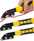 Heavy Duty Stainless Steel Cable Straightener Tool With Ergonomic Anti Slip Handle, multi-angle view showing wire bending and crimping features.