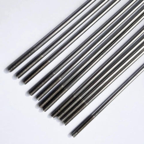 10 Pack M2 Pushrod Connectors 304 Stainless Steel Rod Linkage For RC Models Airplane Helicopter Boat Car DIY Parts Built To Last And Smooth Threaded Double End 0.4 Inch Per End on white background