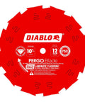 PergoBlade Saw Blade For Laminate And Wood Flooring, 10 Inch Diameter, 12 Teeth, 5/8 Inch Arbor, 0.087 Inch Kerf, Red Design