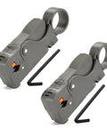 Pack of 2 Pro Grade Coaxial Cable Stripper Cutter Tool for RG6 RG62 RG58 RG59 with ABS Handle, Blade, and Hex Wrench