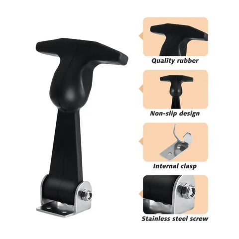 Rubber Hood Catch Kit With Stainless Steel Latches And Flexible T Handle Draw Latches Includes Brackets 4 Pack Vibration Resistant