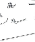 Vessel Bathroom Faucet With Single Handle Chrome Finish Includes 24 Inch Towel Bar Toilet Paper Holder Towel Ring And Robe Hook 5 Piece Bath Kit